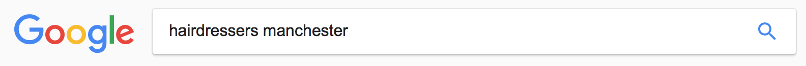 Google Search for hairdressers Manchester