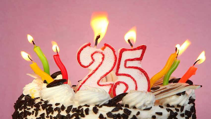 25 years birthday cake
