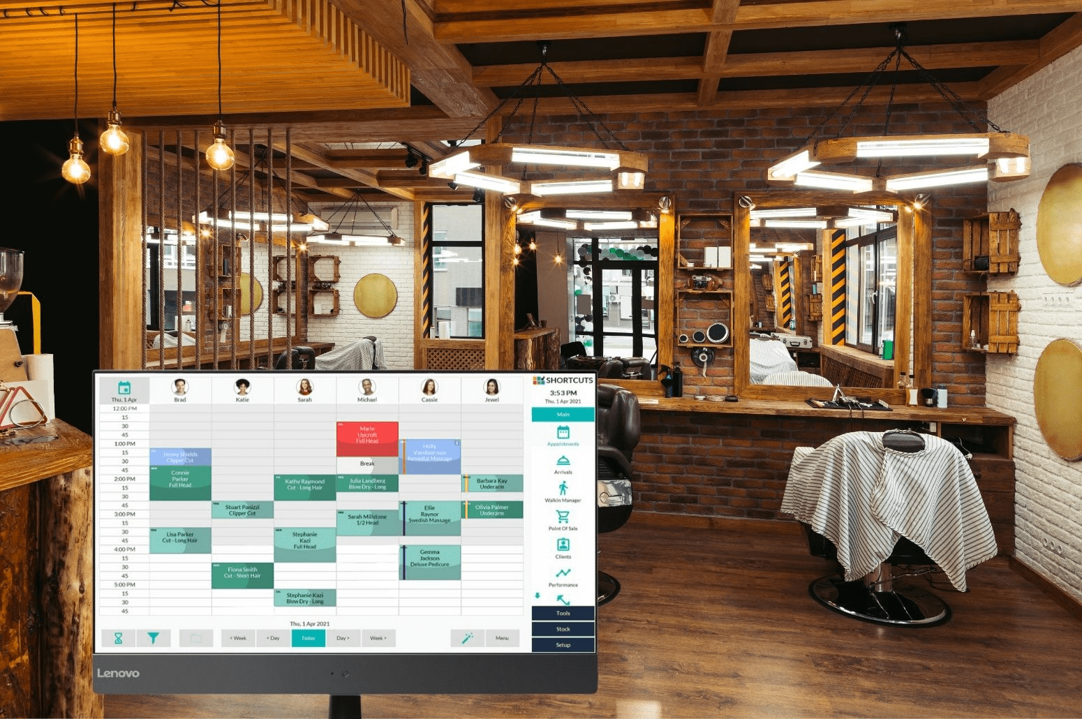 Shortcuts Software 8.1 in barber shop